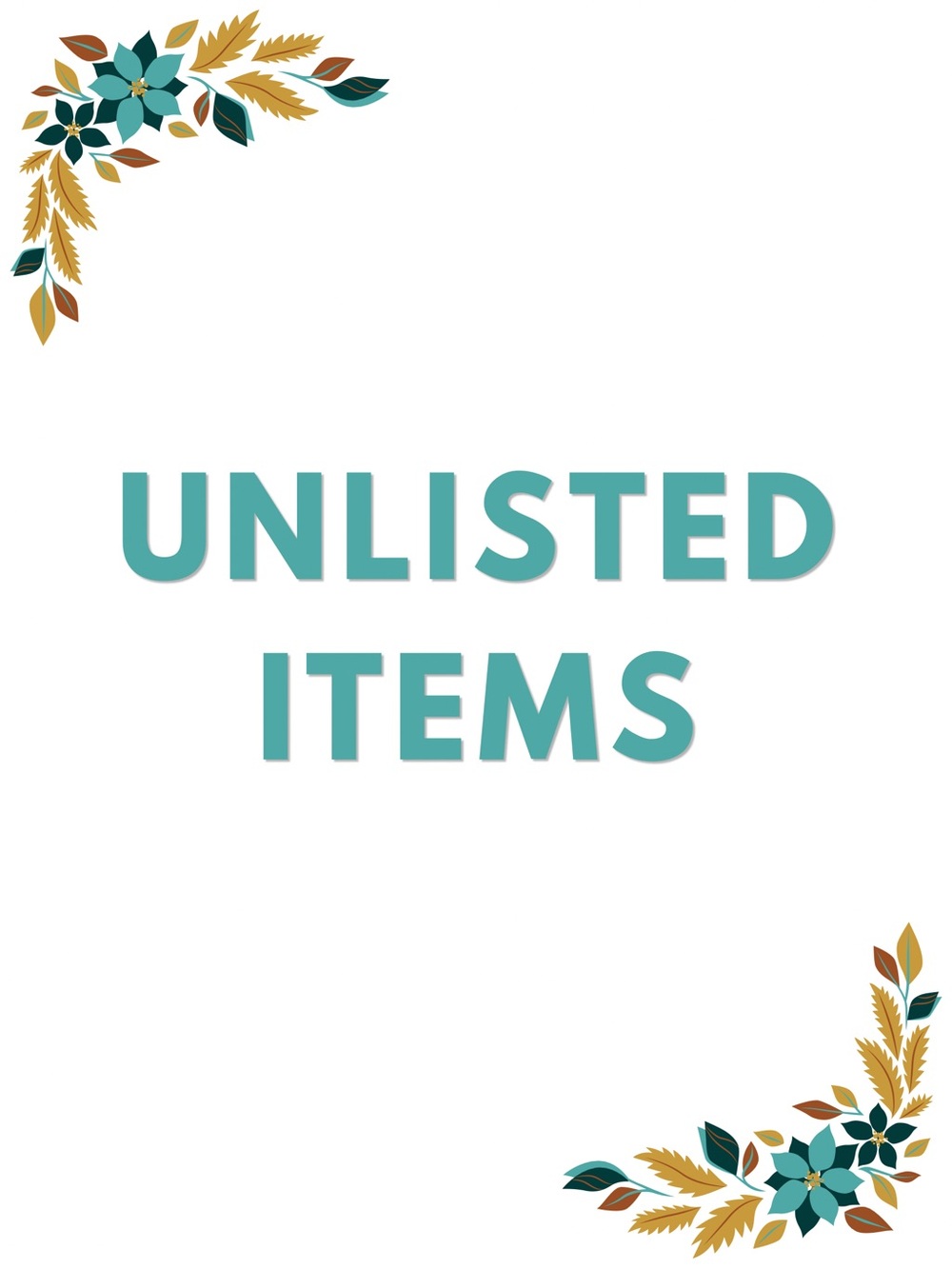 UNLISTED 151 - 200 ITEMS